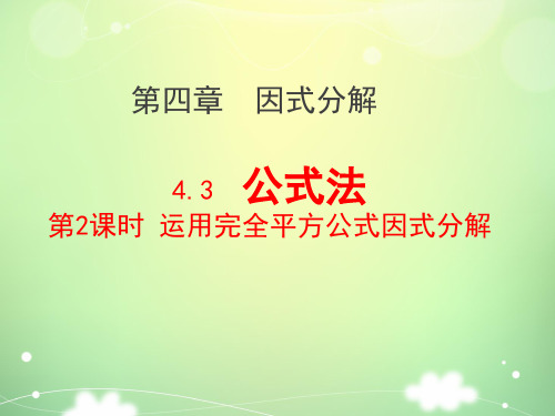 八年级 下册 数学 PPT课件 精品课件 第四章：因式分解 公式法分解因式