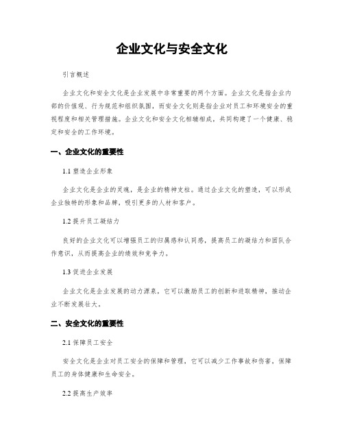 企业文化与安全文化