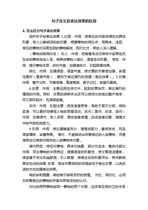 句子含义及表达效果的区别