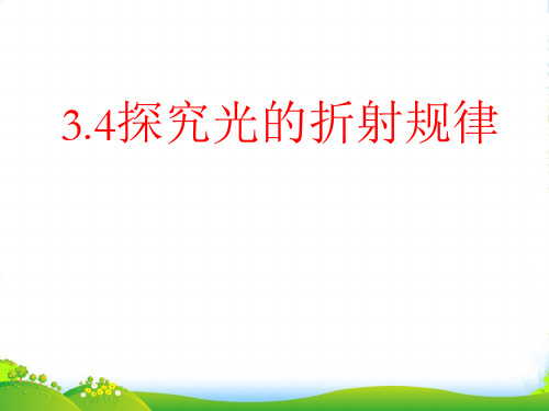 新粤教版八年级物理上册3.4探究光的折射规律课件(共18张PPT)