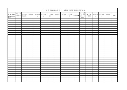部编版小学语文一年级下册课文背诵闯关记录表