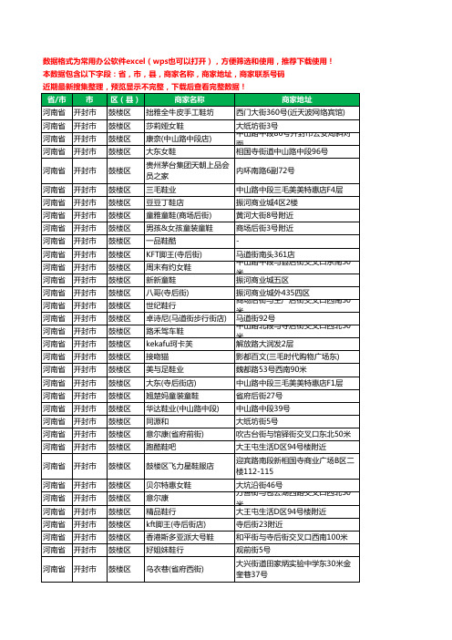 2020新版河南省开封市鼓楼区鞋工商企业公司商家名录名单黄页联系电话号码地址大全92家