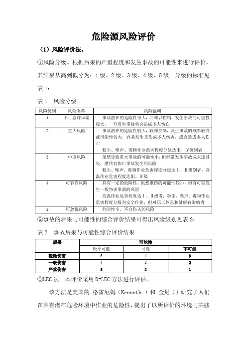 危险源辨识及评价方法