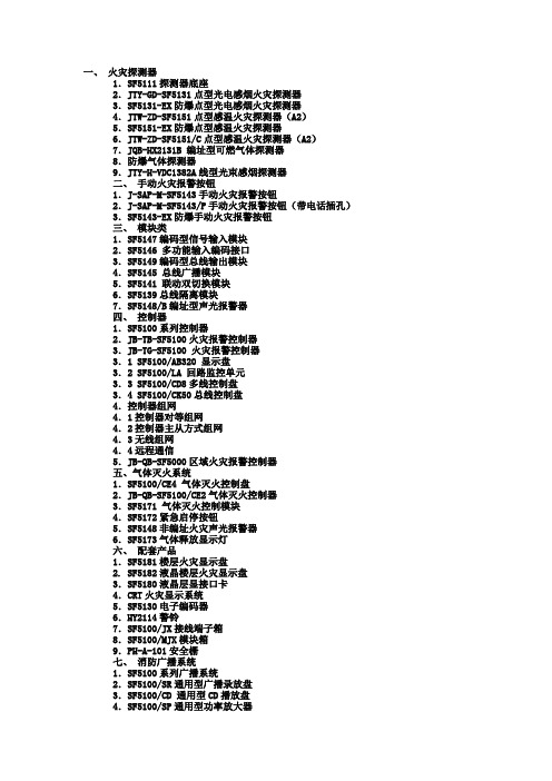 火灾自动报警设备技术参数-江苏赛福特电子