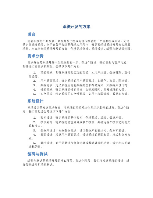 系统开发的方案