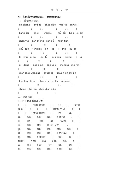 小升初语文字词专项练习.pdf