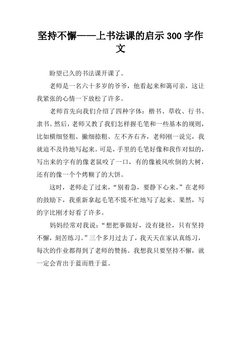 坚持不懈——上书法课的启示300字作文