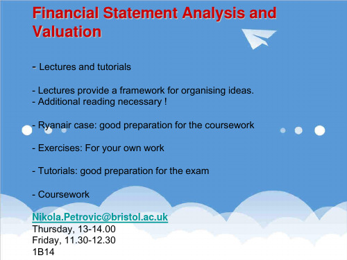 财务分析-英国布里斯托大学财务分析课程 精品
