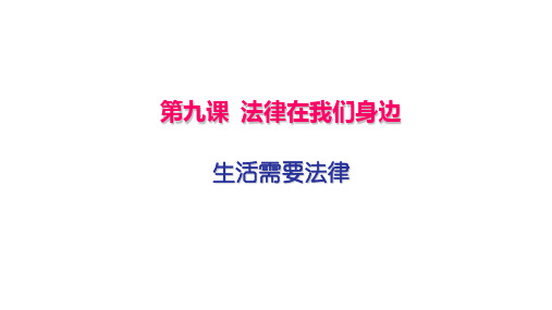 2020部编版七年级道德与法治下册 第九课  法律在我们身边 第1课时 生活需要法律 (2)