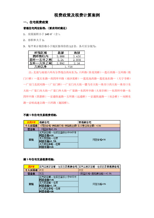 2、税费政策及税费计算案例