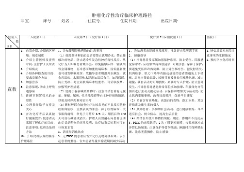 肿瘤化疗性治疗的临床护理路径2