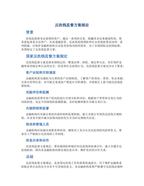 反洗钱监督方案规定