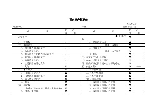 固定资产情况表