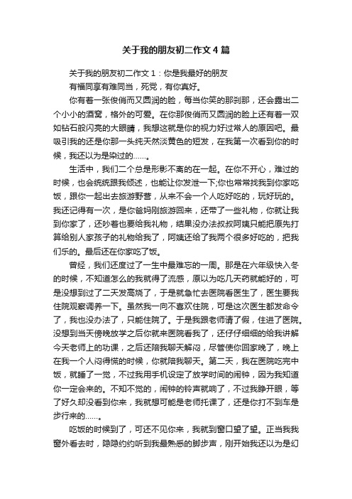 关于我的朋友初二作文4篇