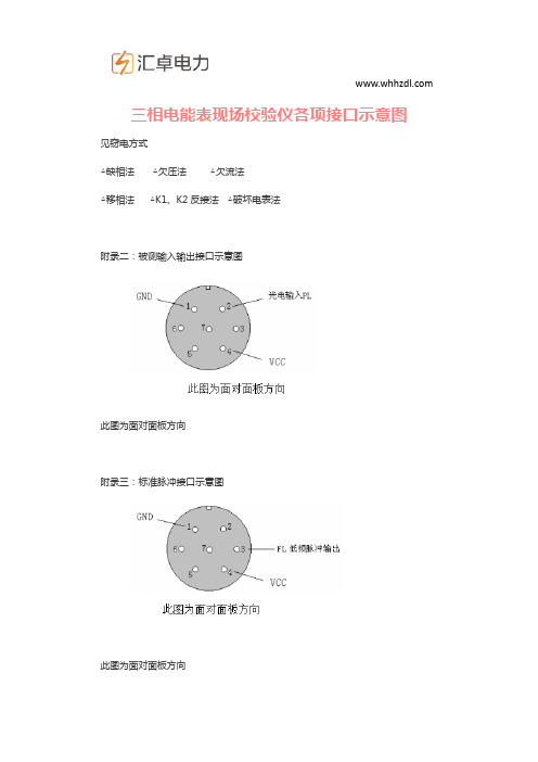 三相电能表现场校验仪各项接口示意图