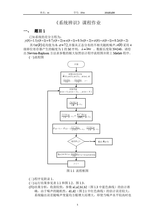 北航《系统辨识》课程作业