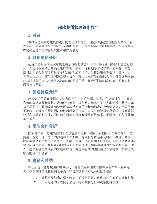 超越集团管理诊断报告