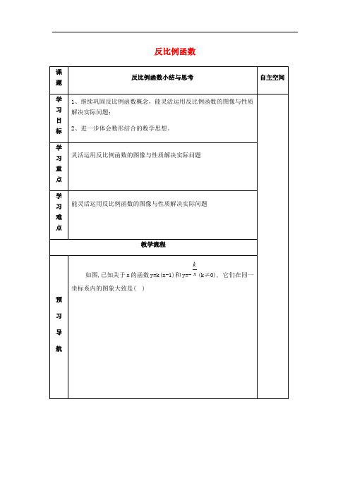 八年级数学下册11反比例函数小结与思考导学案新版苏科版_216