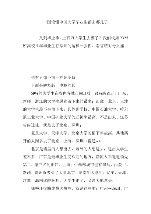 一图读懂中国大学毕业生都去哪儿了