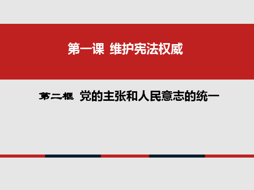 八年级道德与法治1.1 党的主张和人民意志的统一 课件 2021-2022学年部编版道德与法治公开课