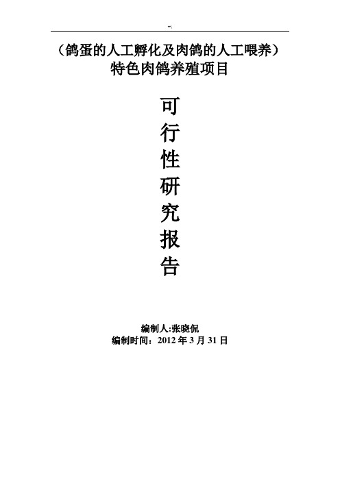 肉鸽养殖可行性研究报告