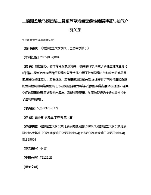 三塘湖盆地马朗凹陷二叠系芦草沟组裂缝性储层特征与油气产能关系