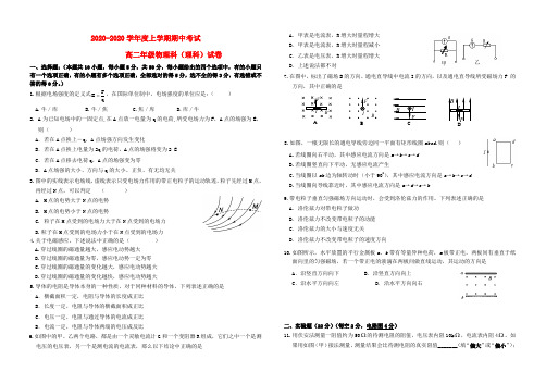 2020年高二物理 下学期期中考试试题 (理科)人教大纲版