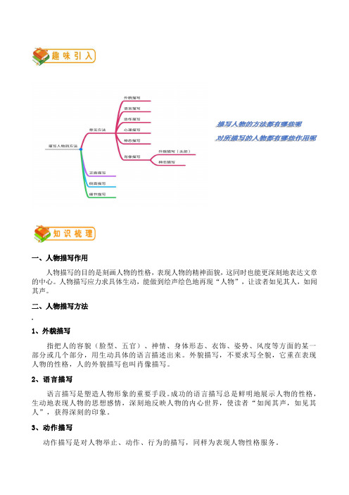 人物描写阅读训练1(含答案)