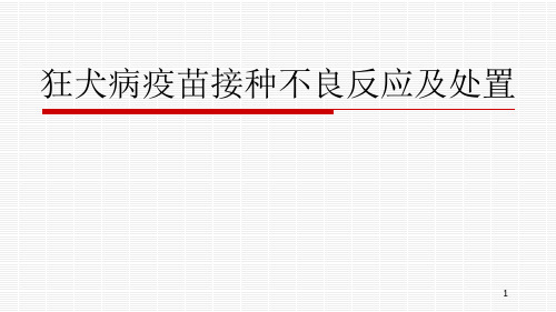 狂犬病预防接种不良反应监测与处理