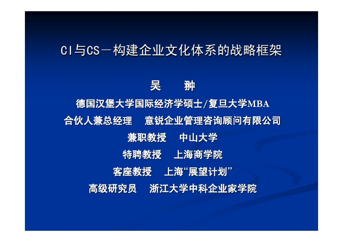 CI与CS-构建企业文化体系的战略框架