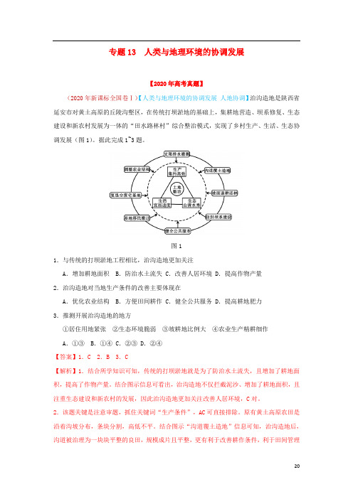 高考地理真题模拟题专项汇编__13人类与地理环境的协调发展含解析