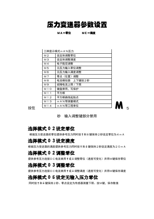 西门子变送器操作手册