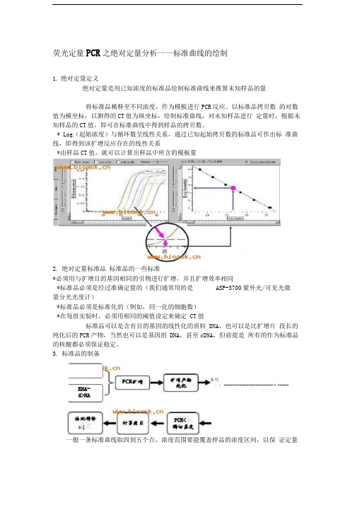 荧光定量PCR之绝对定量分析——标准曲线的绘制