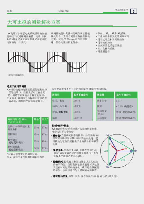 多功能电量表、变送器、电能质量监测装置SINEAX CAM应用介绍