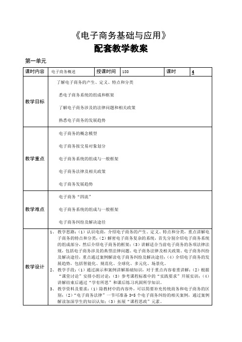 电子商务基础与应用(教学教案)