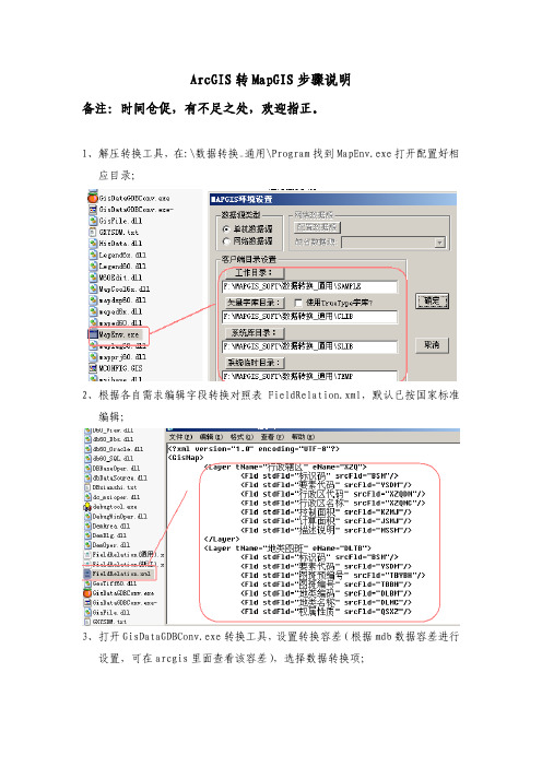 ArcGIS转MapGIS步骤及数据入库处理说明