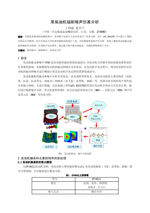 25-某柴油机辐射噪声仿真分析_无锡油泵油嘴丁仲毅等