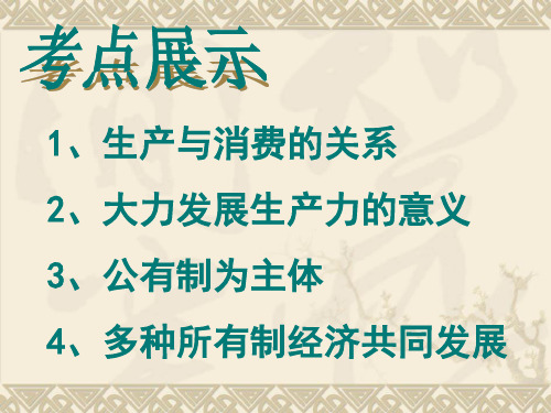 大力发展生产力的意义3公有制为主体4多种所有制经济