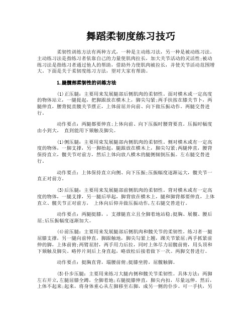 舞蹈柔韧度练习技巧