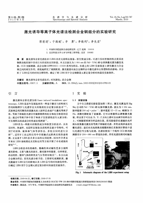 激光诱导等离子体光谱法检测合金钢组分的实验研究