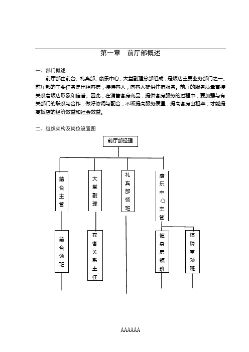 前厅服务规范内容