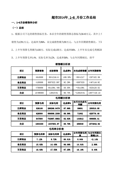 2014年上半年工作总结与下半年工作计划