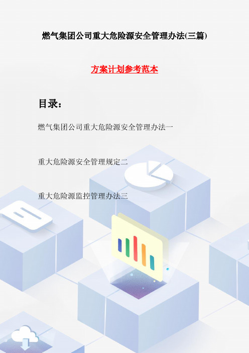 燃气集团公司重大危险源安全管理办法(三篇)