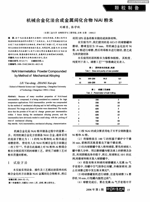 机械合金化法合成金属间化合物NiAl粉末