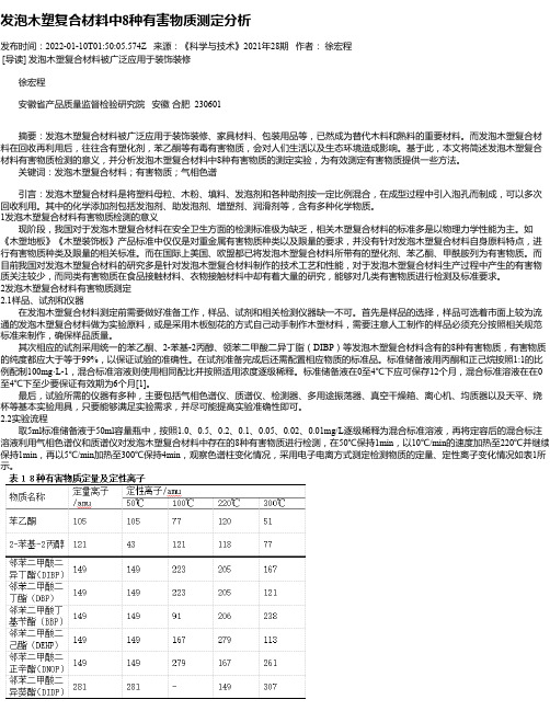 发泡木塑复合材料中8种有害物质测定分析