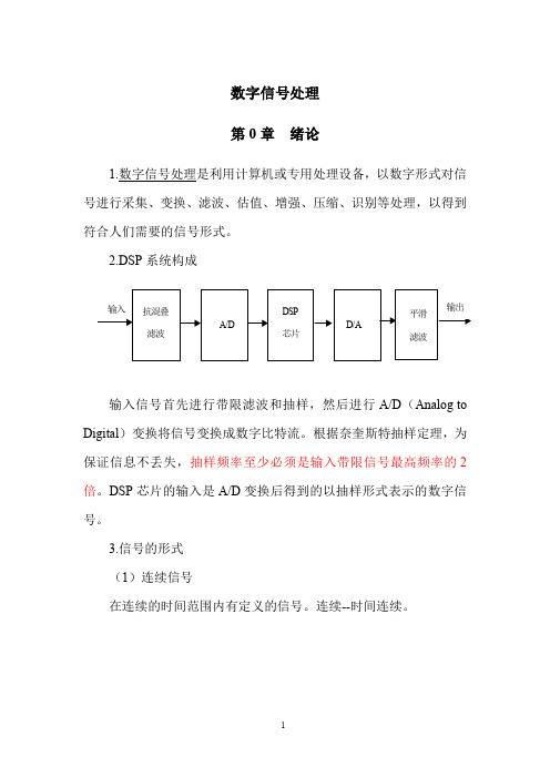 数字信号处理知识点总结