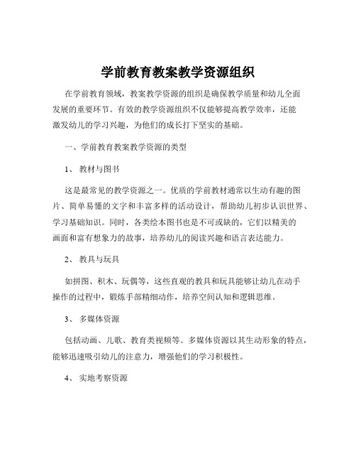 学前教育教案教学资源组织