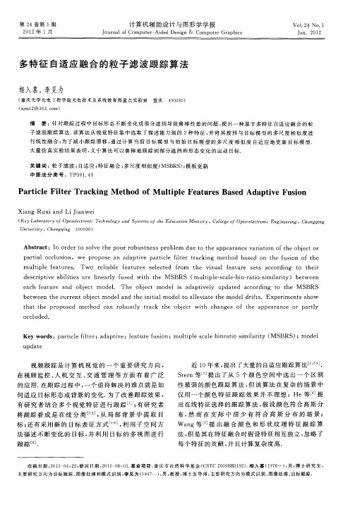 多特征自适应融合的粒子滤波跟踪算法