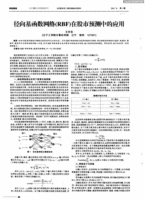 径向基函数网络(RBF)在股市预测中的应用