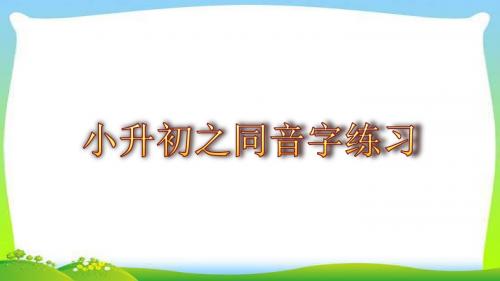 小升初语文复习之同音字练习专题完美